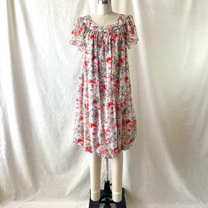 Floral Chiffon  Bubble Mumu Mini Dress, Size M